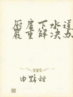 厨房下水道堵塞严重解决办法