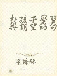 对孩子学习鼓励与期望的句子