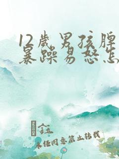 12岁男孩脾气暴躁易怒怎么办