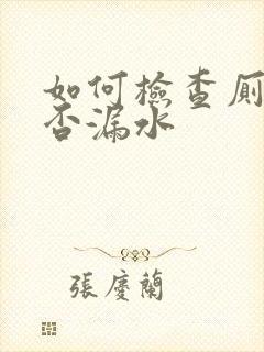 如何检查厕所是否漏水