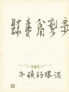 财产分割案件律师费用多少钱