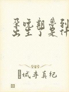 孕晚期梦到孩子出生了是什么预兆