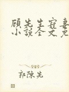 顾先生宠妻有度小说全文免费阅读