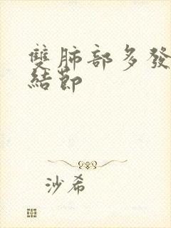 双肺部多发微小结节