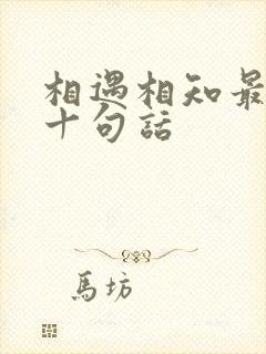 相遇相知最经典十句话