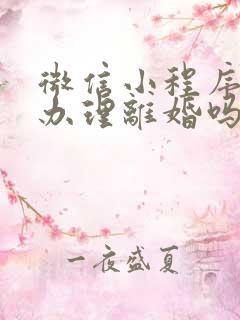 微信小程序可以办理离婚吗