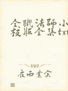 全职法师小说精校版全集txt