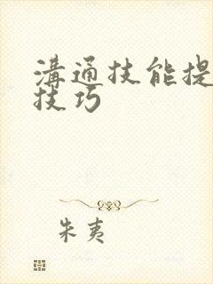 沟通技能提升的技巧