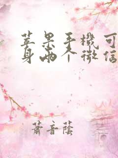 苹果手机可以分身两个微信吗?