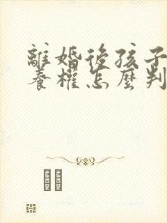 离婚后孩子的抚养权怎么判定