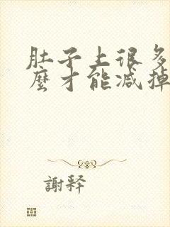 肚子上很多肉怎么才能减掉