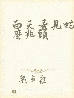 白天看见蛇是什么兆头