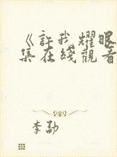 《许我耀眼》全集在线观看电视剧完