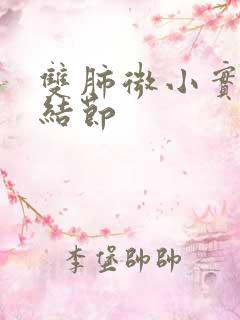 双肺微小实性小结节