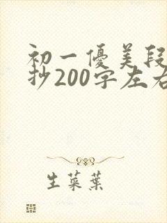 初一优美段落摘抄200字左右