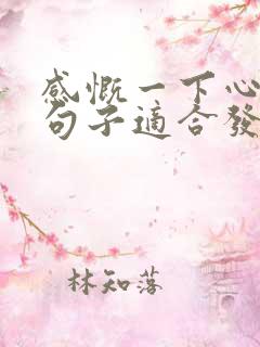 感慨一下心情的句子适合发朋友圈