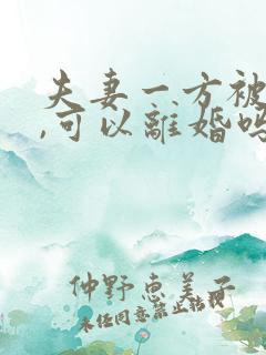 夫妻一方被起诉,可以离婚吗