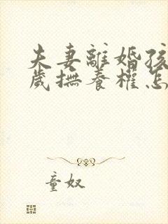 夫妻离婚孩子1岁抚养权怎么判定