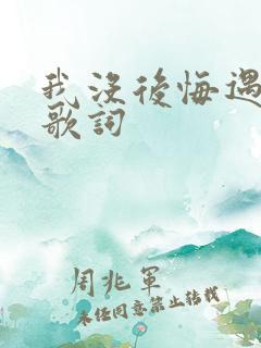 我没后悔遇见你歌词