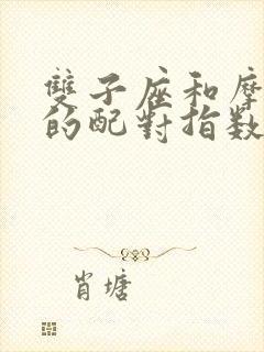 双子座和摩羯座的配对指数是多少