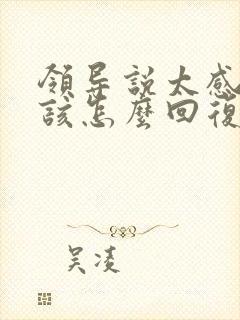 领导说太感谢了该怎么回复