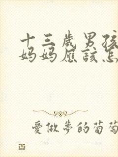 十三岁男孩叛逆妈妈应该怎么办