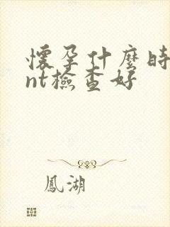 怀孕什么时候做nt检查好