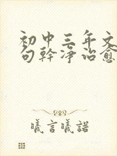 初中三年文案短句干净治愈