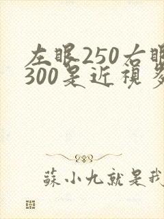 左眼250右眼300是近视多少度