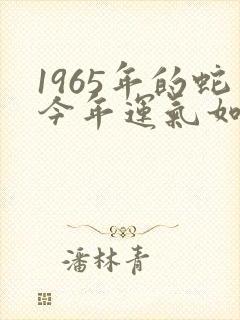 1965年的蛇今年运气如何