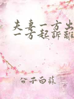 夫妻一方出轨另一方起诉离婚