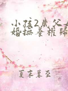 小孩2岁父母离婚抚养权归谁