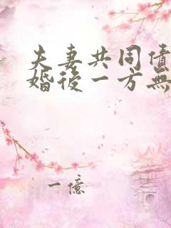 夫妻共同债务离婚后一方无力偿还