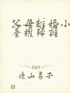 父母离婚小孩抚养权归谁