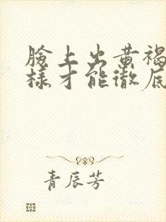 脸上出黄褐斑怎样才能彻底的去掉