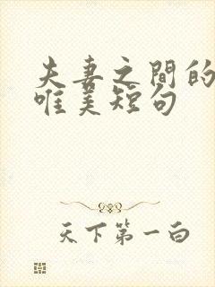 夫妻之间的文案唯美短句