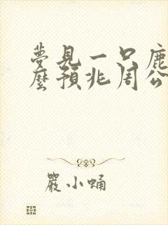 梦见一只鹿是什么预兆周公解梦