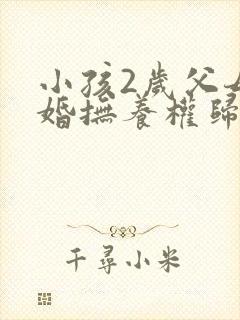 小孩2岁父母离婚抚养权归谁