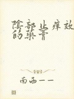 阴部止痒效果好的药膏