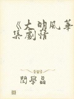 《大明风华》分集剧情