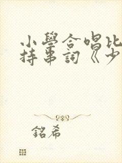 小学合唱比赛主持串词《少年》