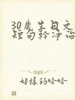 30岁生日文案短句干净治愈