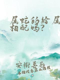 属蛇的给属马的相配吗?