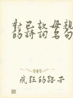 对已故母亲思念的诗词名句