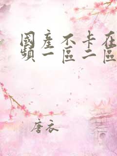 国产不卡在线视频一区二区