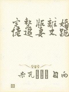 完整版离婚后大佬追妻又跪了