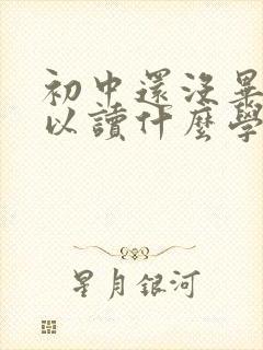 初中还没毕业可以读什么学校