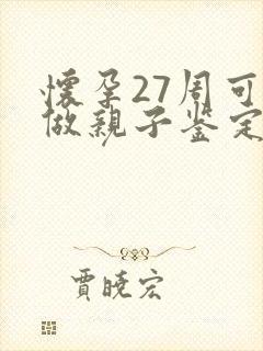 怀孕27周可以做亲子鉴定吗