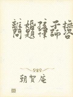 离婚孩子抚养权问题律师咨询