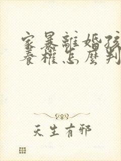 家暴离婚孩子抚养权怎么判